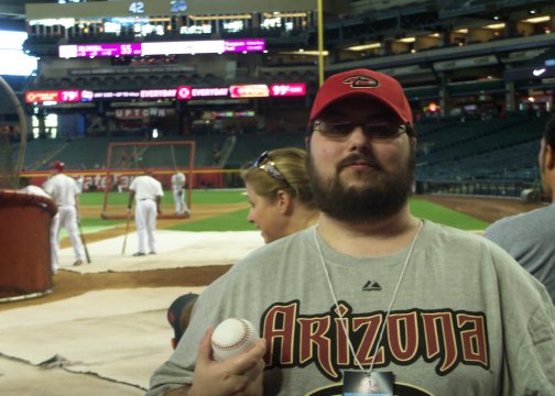 Sean during Batting Practice at Az News Radio/Skyview Networks Affiliate D-backs Night 5-12-12