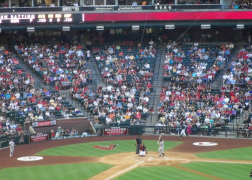Giants player at bat at Az News Radio/Skyview Networks Affiliate D-backs Night 5-12-12
